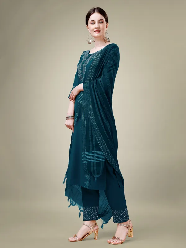 Morpich_Embroidered_Kurta_Set_With_Pants_And_Printed_Dupatta_For_Women