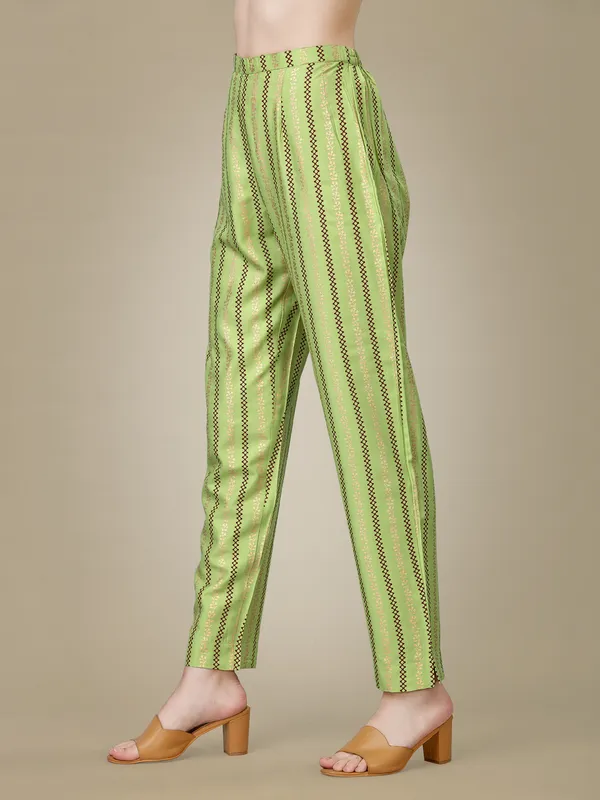 Light_Green_Elegant_Embroidered_Kurta_Set_With_Striped_Pants_For_Women