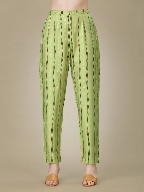 Light_Green_Elegant_Embroidered_Kurta_Set_With_Striped_Pants_For_Women