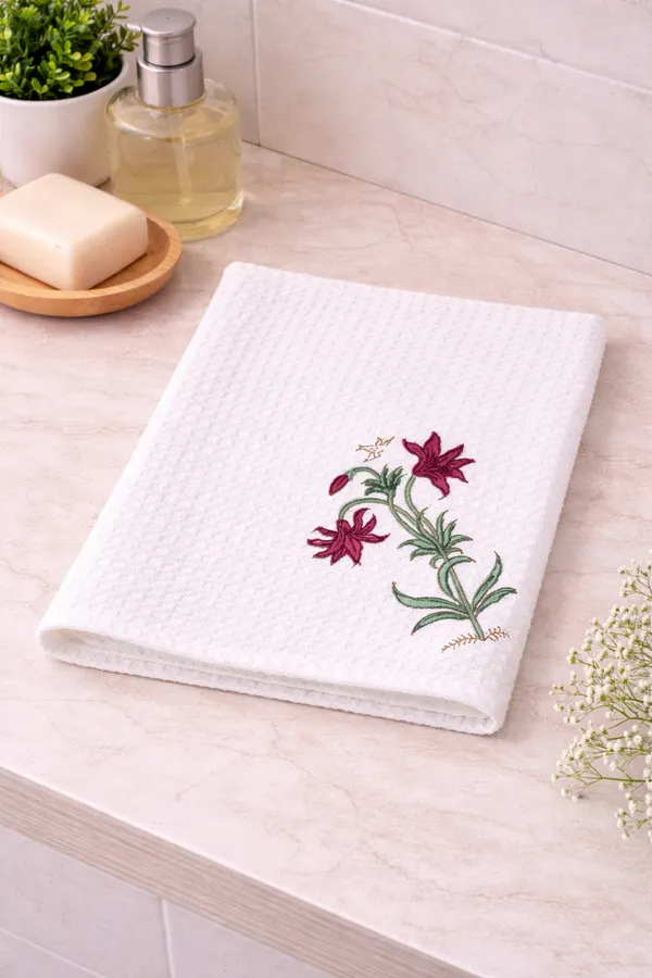 Off_White_Cotton_Waffle_Face_Towel_For_Everyday_Use