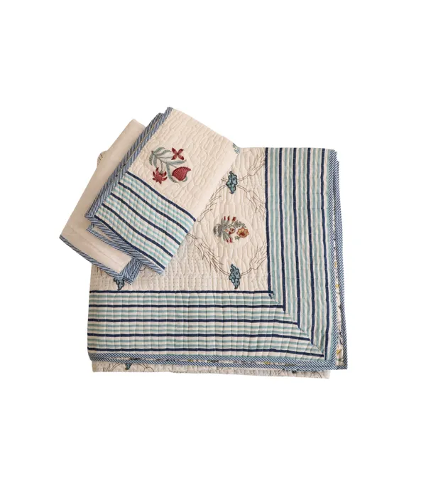 Off_White_100%_Cotton_Hand_Block_Quilted_Bedcover_King_For_Everyday_Use