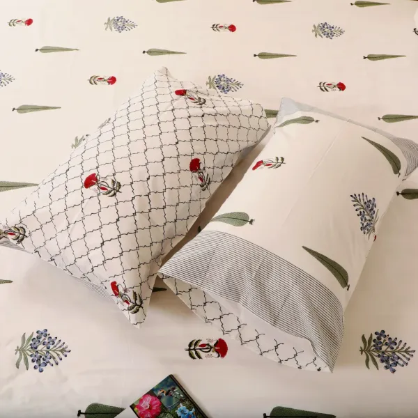 Off_White_100%_Cotton_Hand_Block_Bedding_Sets_For_Everyday_Use