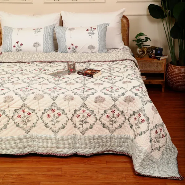 Off_White_100%_Cotton_Hand_Block_Bedding_Sets_For_Everyday_Use