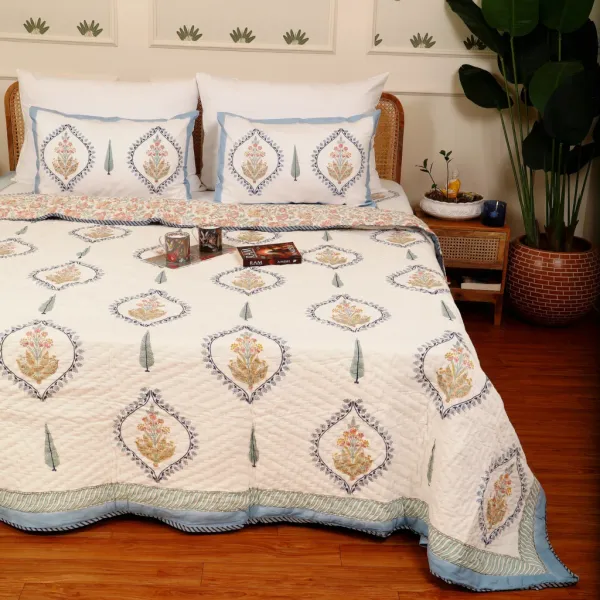 Off_White_100%_Cotton_Hand_Block_Bedding_Sets_For_Everyday_Use