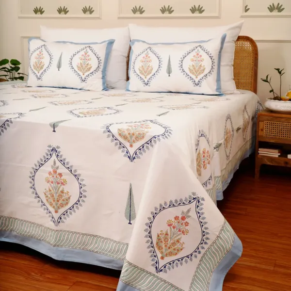 Off_White_100%_Cotton_Hand_Block_Bedding_Sets_For_Everyday_Use