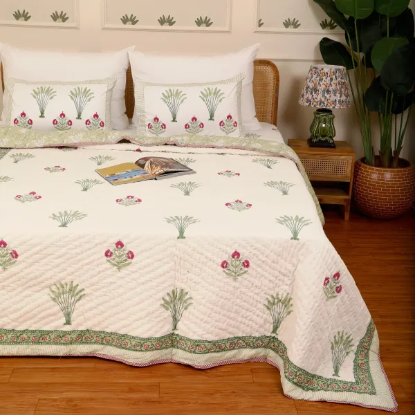 Off_White_100%_Cotton_Hand_Block_Bedding_Sets_For_Everyday_Use