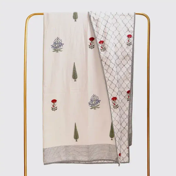 Off_White_100%_Cotton_Hand_Block_Flannel_Dohar_King_For_Everyday_Use