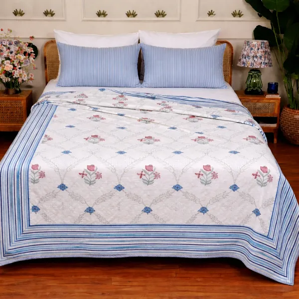 Off_White_100%_Cotton_Flannel_Dohar_Single_Set_Of_3_For_Everyday_Use