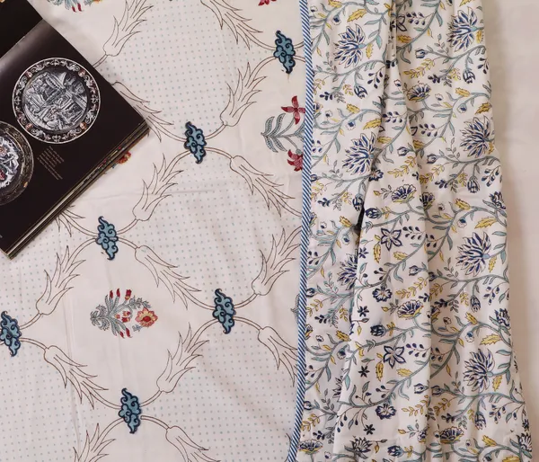 Off_White_100%_Cotton_Flannel_Dohar_Single_Set_Of_3_For_Everyday_Use