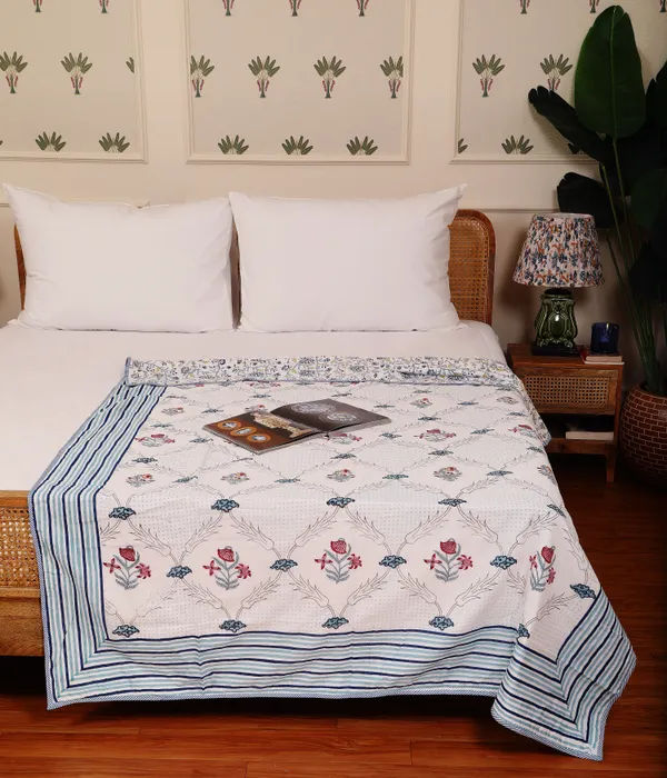 Off_White_100%_Cotton_Flannel_Dohar_Single_Set_Of_3_For_Everyday_Use