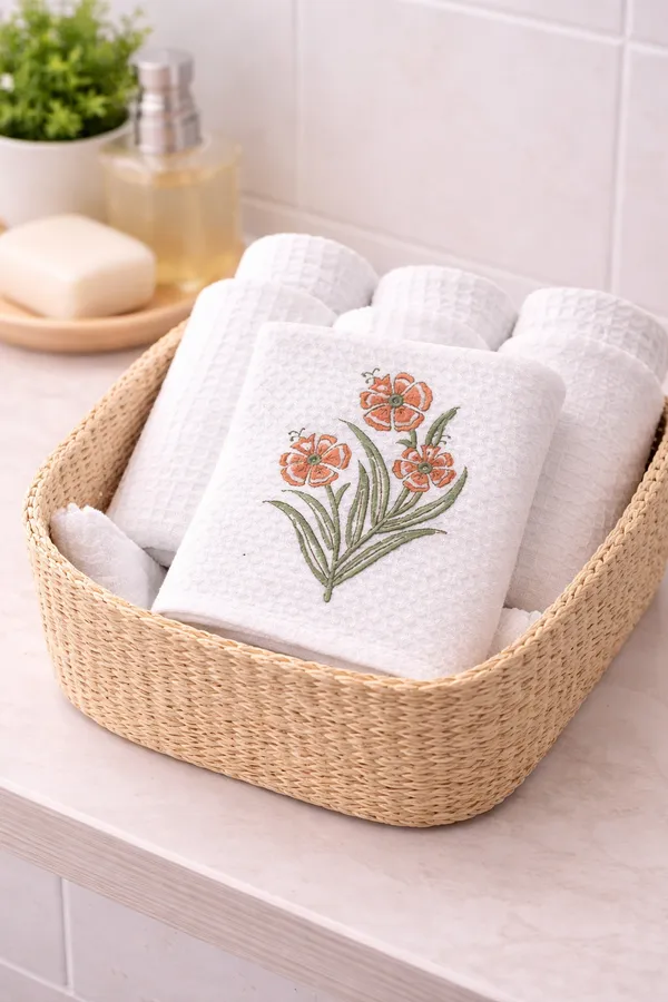 Off_White_Cotton_Waffle_Face_Towel_For_Everyday_Use