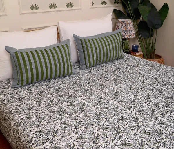 Green_100%_Cotton_Hand_Block_Bedsheet_King_For_Everyday_Use