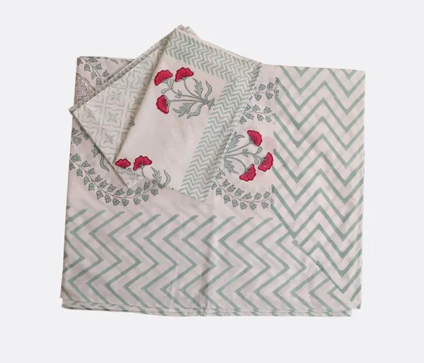 Off_White_100%_Cotton_Hand_Block_Bedsheet_King_For_Everyday_Use