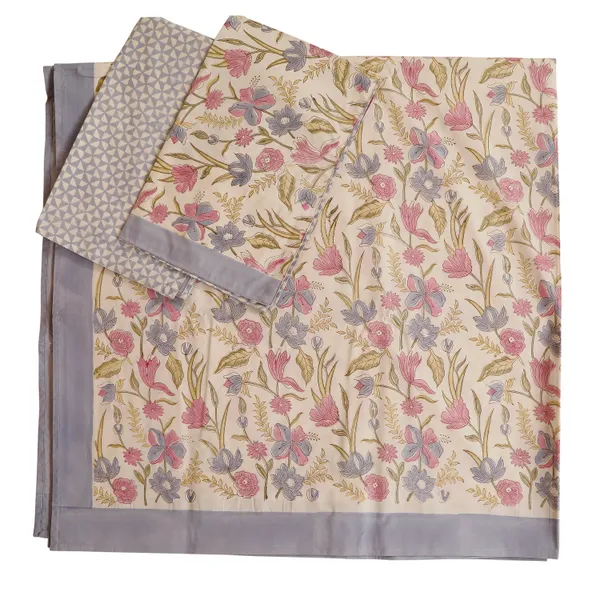 Beige_100%_Cotton_Hand_Block_Bedsheet_King_For_Everyday_Use