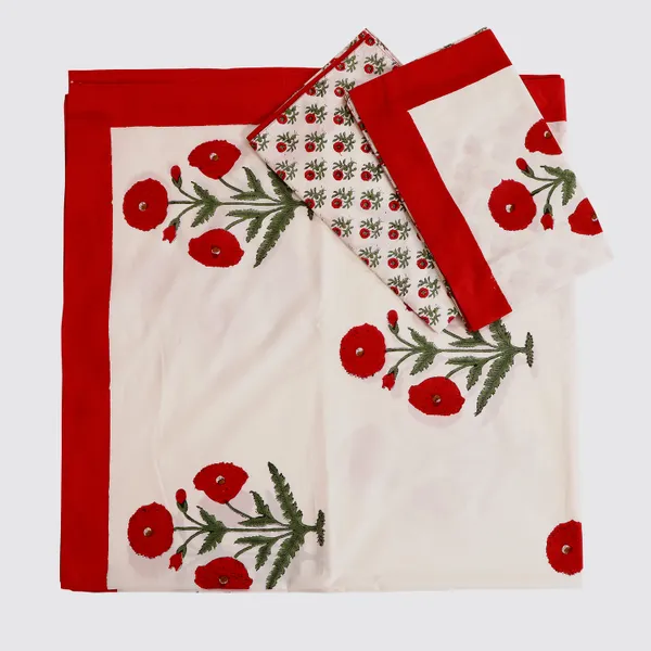 Off_White_100%_Cotton_Hand_Block_Bedsheet_King_For_Everyday_Use