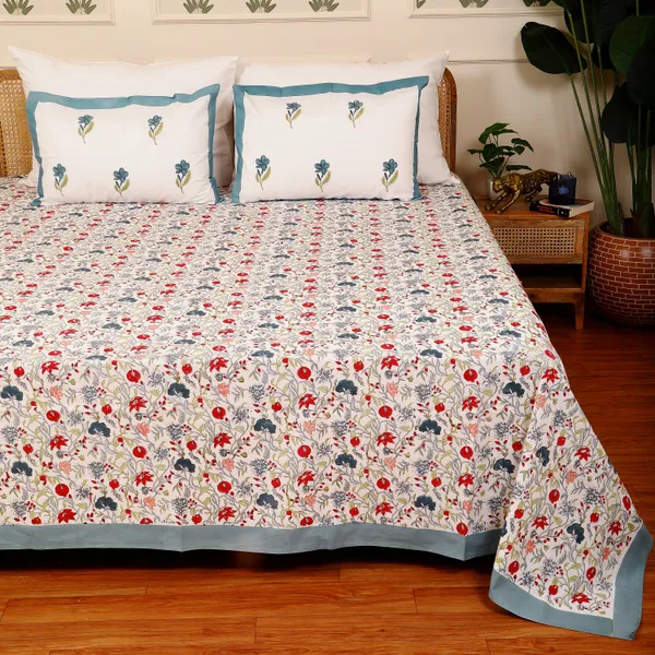 Off_White_100%_Cotton_Hand_Block_Bedsheet_King_For_Everyday_Use