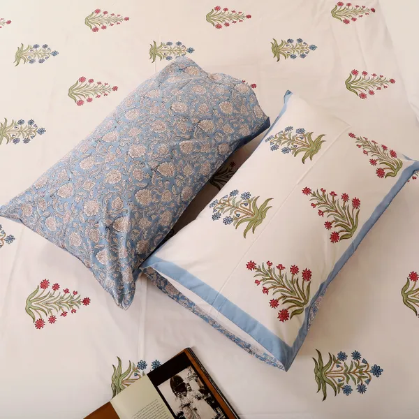 Off_White_100%_Cotton_Hand_Block_Bedsheet_King_For_Everyday_Use