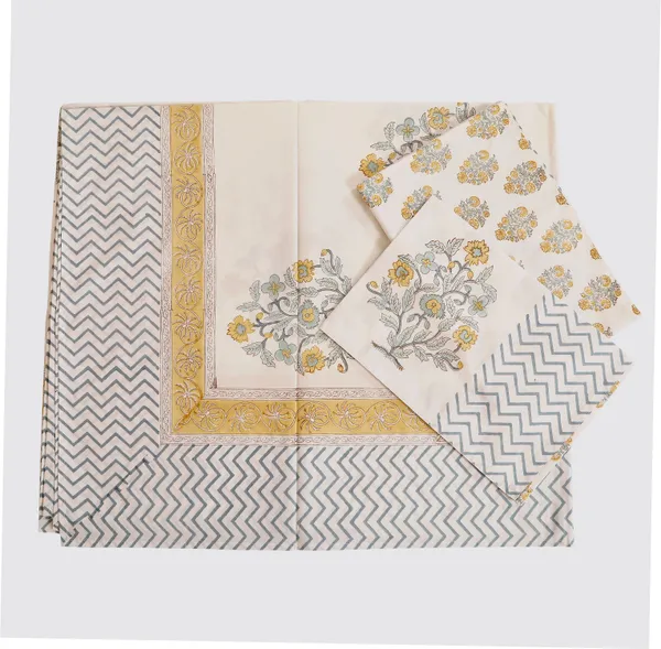 Off_White_100%_Cotton_Hand_Block_Bedsheet_King_For_Everyday_Use