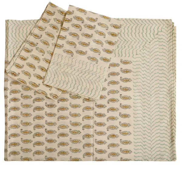 Beige_100%_Cotton_Hand_Block_Bedsheet_King_For_Everyday_Use