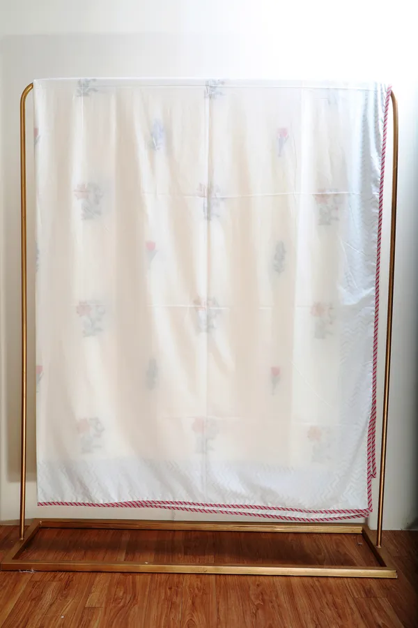 Off_White_100%_Pure_Mulmul_Cotton_Hand_Block_Mulmul_Dohar_King_For_Everyday_Use