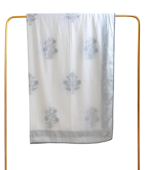Off_White_100%_Pure_Mulmul_Cotton_Hand_Block_Mulmul_Dohar_Single_Pair_For_Everyday_Use