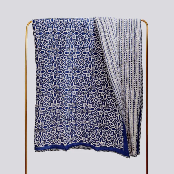 Blue_100%_Cotton_Hand_Block_King_Size_Quilt_For_Everyday_Use