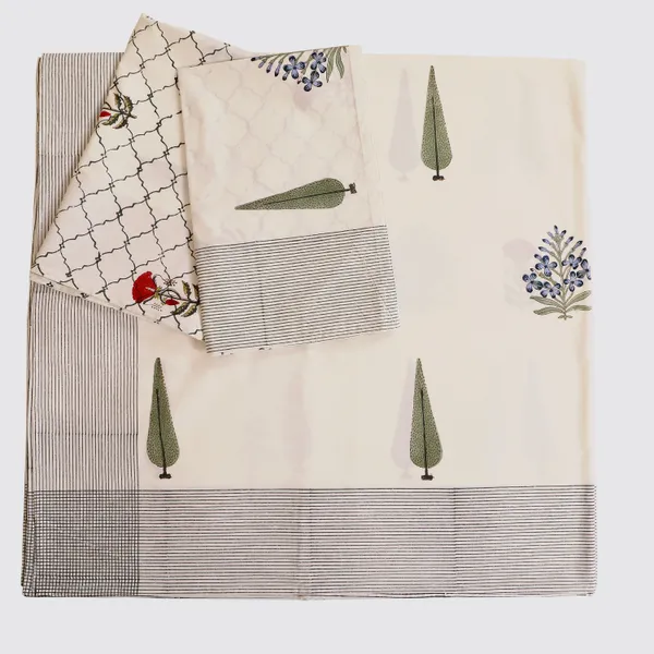 Off_White_100%_Cotton_Hand_Block_Bedsheet_Super_King_For_Everyday_Use