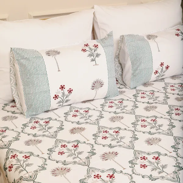 Off_White_100%_Cotton_Hand_Block_Bedsheet_Super_King_For_Everyday_Use
