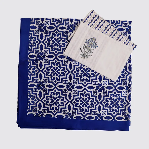 Blue_100%_Cotton_Hand_Block_Bedsheet_Super_King_For_Everyday_Use