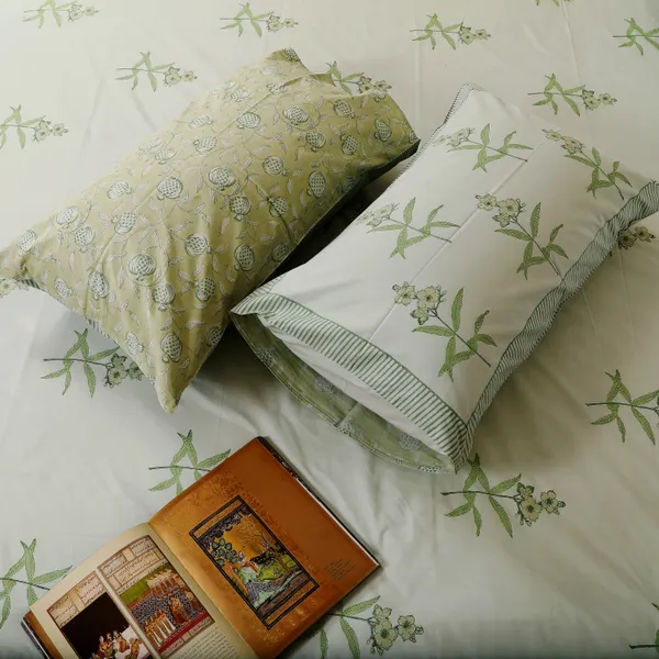 Mint_100%_Cotton_Hand_Block_Bedsheet_Super_King_For_Everyday_Use