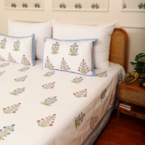Off_White_100%_Cotton_Hand_Block_Bedsheet_Super_King_For_Everyday_Use