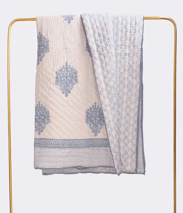 Off_White_100%_Cotton_Hand_Block_Single_Size_Quilt_For_Everyday_Use