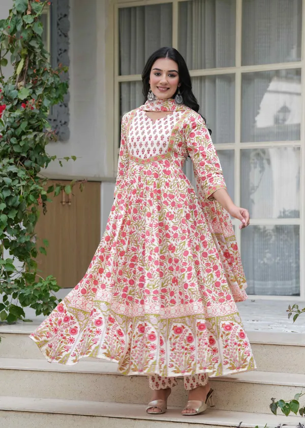 Off_White_&_Pink_Cotton__And_Anarkali_Kurta_For_Women