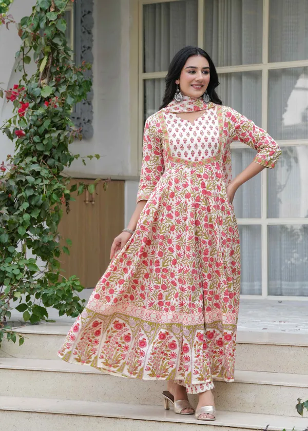 Off_White_&_Pink_Cotton__And_Anarkali_Kurta_For_Women
