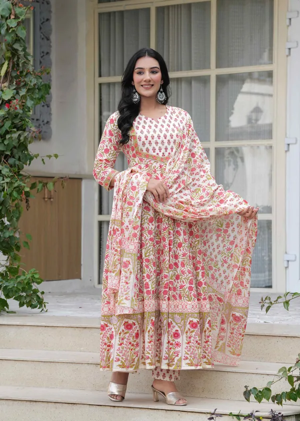Off_White_&_Pink_Cotton__And_Anarkali_Kurta_For_Women