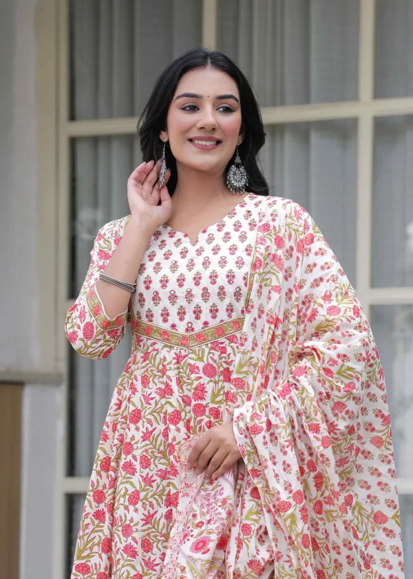 Off_White_&_Pink_Cotton__And_Anarkali_Kurta_For_Women