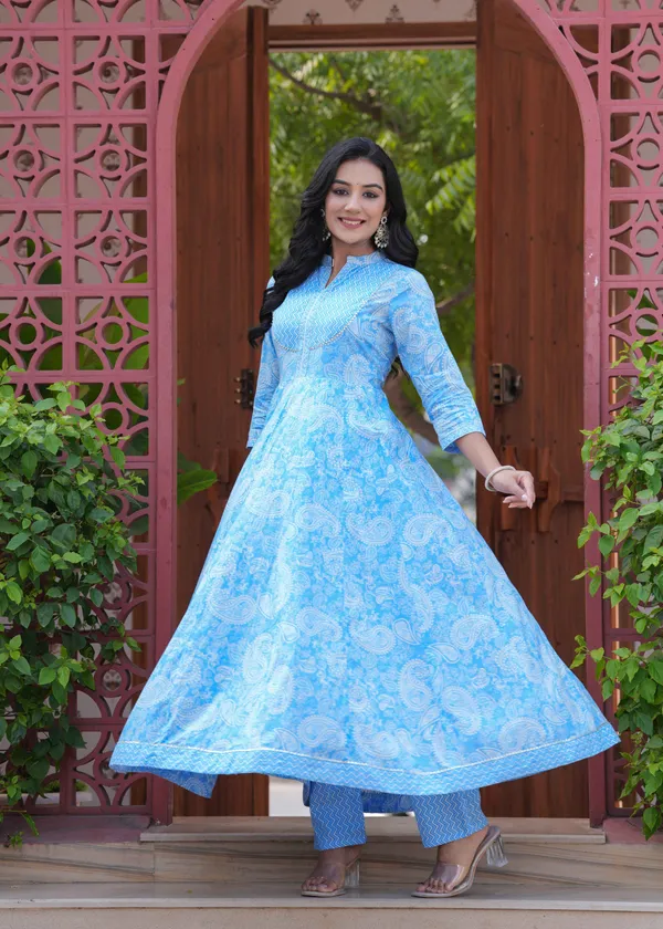 Skyblue_Cotton_Anarkali_Kurta_For_Women
