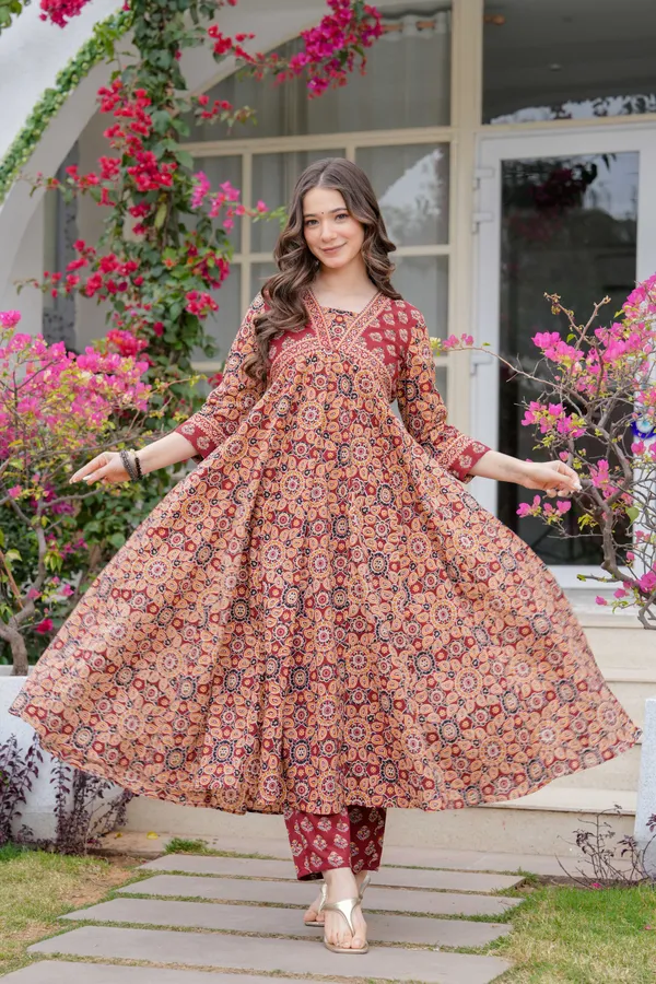 Maroon_Cotton__Kurta_For_Women