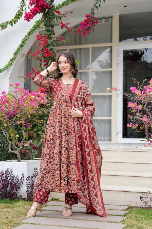 Maroon_Cotton__Kurta_For_Women