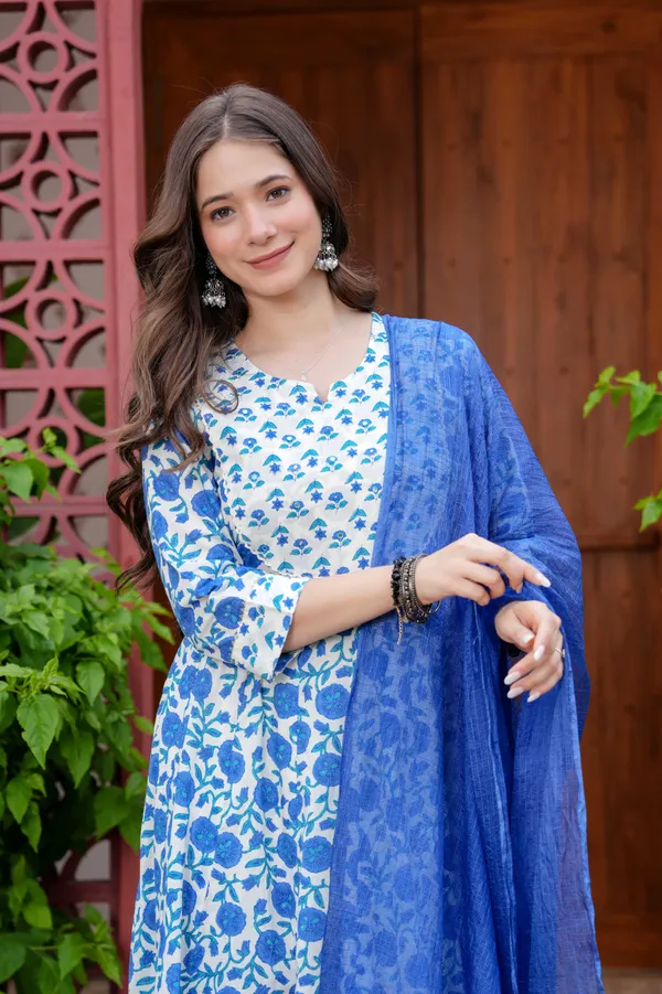 Blue_Cotton__And_Anarkali_Kurta_For_Women