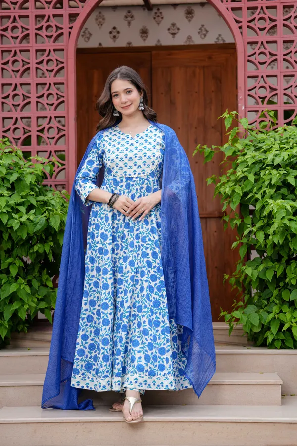 Blue_Cotton__And_Anarkali_Kurta_For_Women