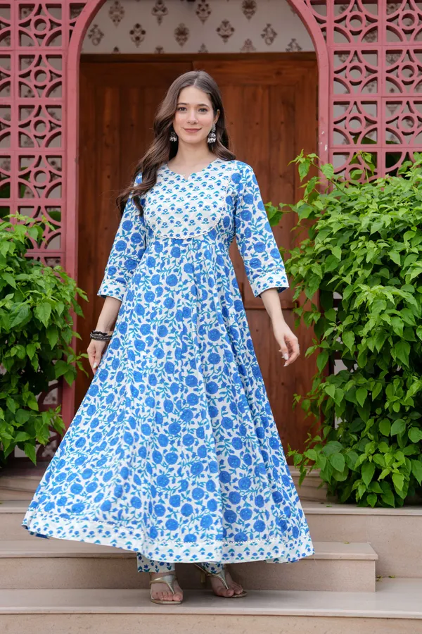 Blue_Cotton__And_Anarkali_Kurta_For_Women