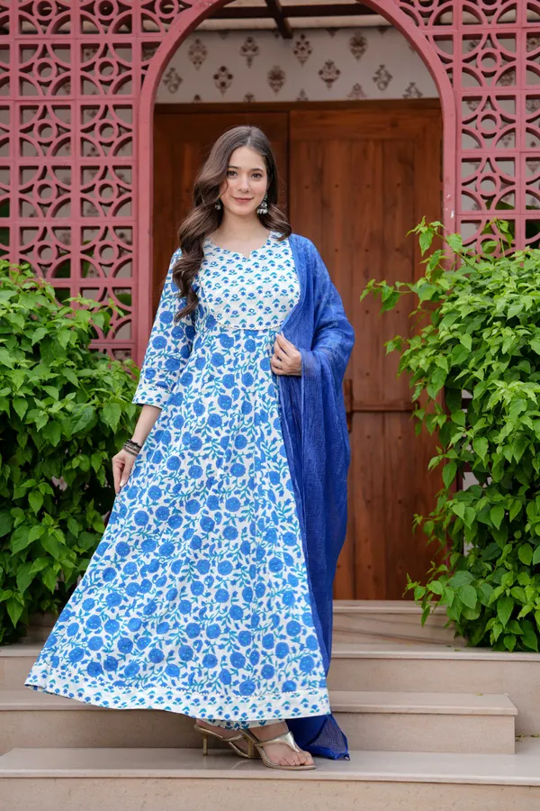 Blue_Cotton__And_Anarkali_Kurta_For_Women