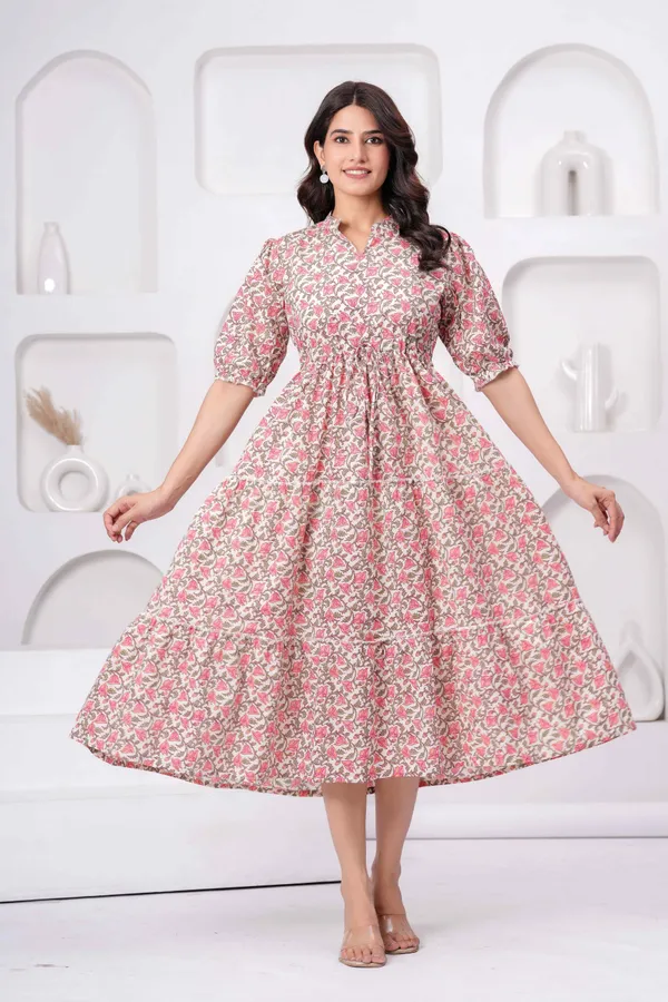 Pink_Printed_Cotton_Dress__For_Women