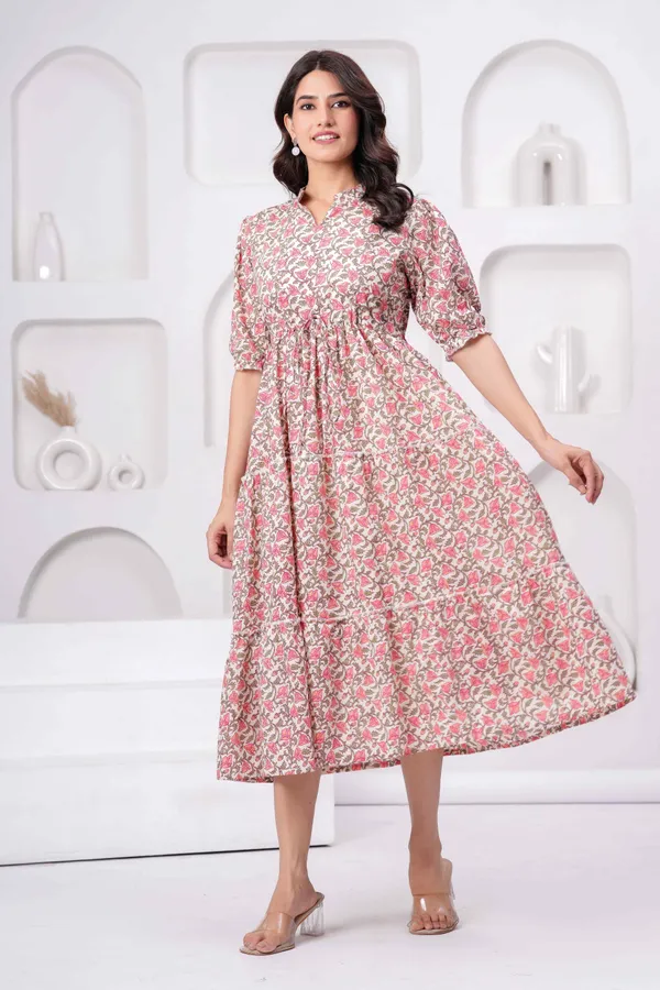 Pink_Printed_Cotton_Dress__For_Women