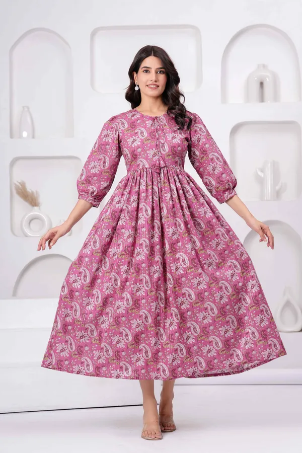 Pink_Cotton__Dress_For_Women