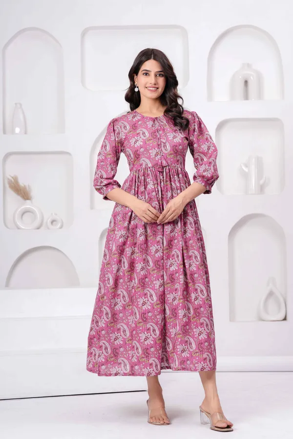 Pink_Cotton__Dress_For_Women