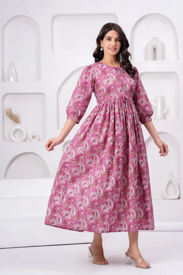 Pink_Cotton__Dress_For_Women