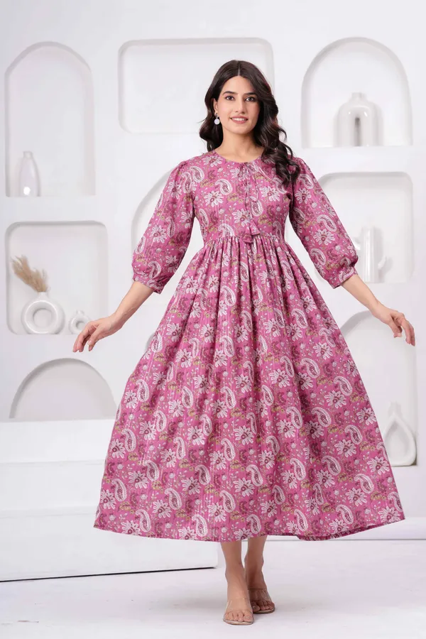 Pink_Cotton__Dress_For_Women