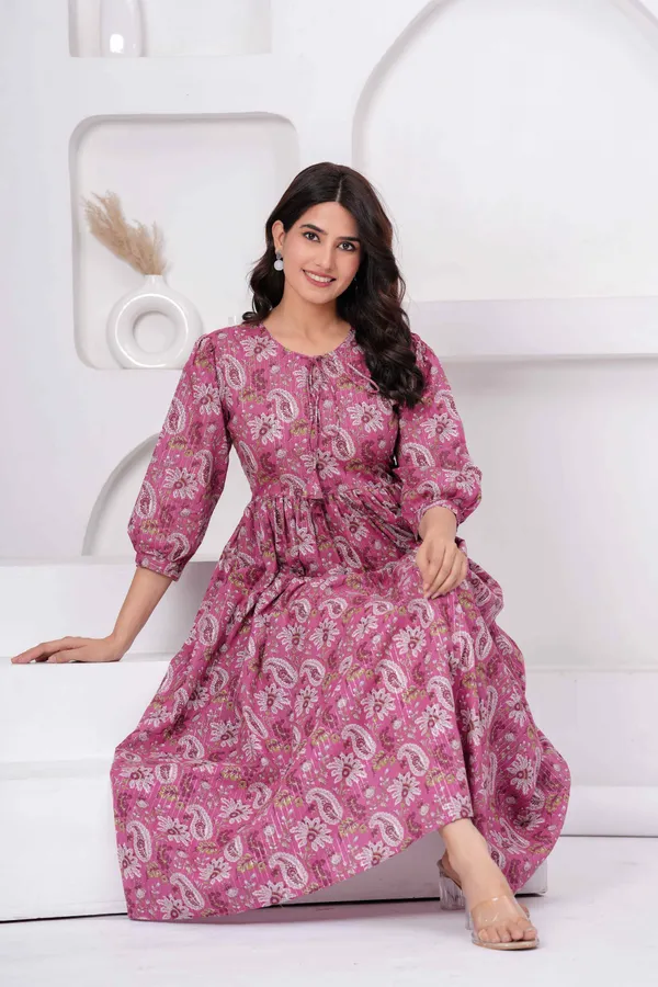 Pink_Cotton__Dress_For_Women